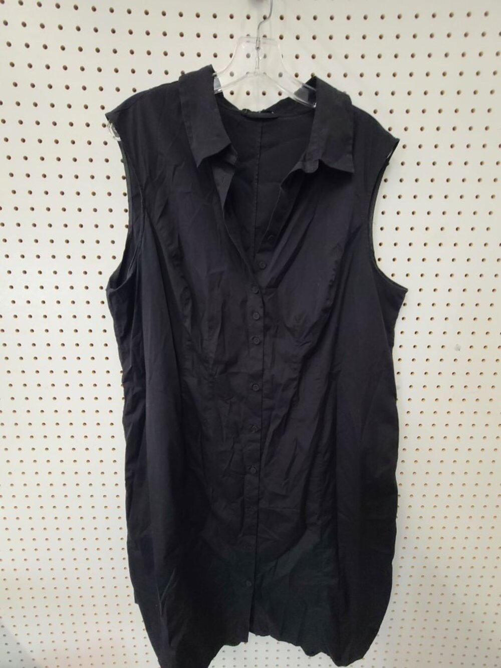 M.M. Lafleur Black Sleeveless Button-Down Collared Shirt Dress Size 12